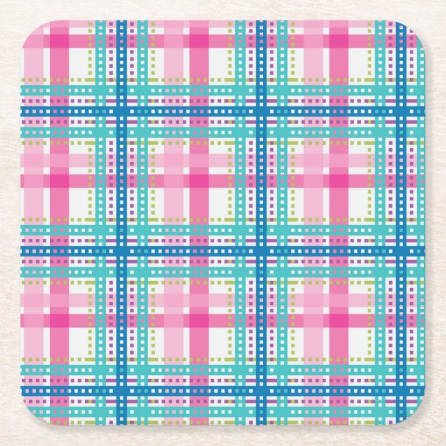 Dessous-de-verre Carré En Papier Tartan, motif de plaid (Devant)