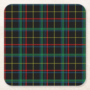 Dessous-de-verre Carré En Papier Tartan Plaid Motif, Vert,