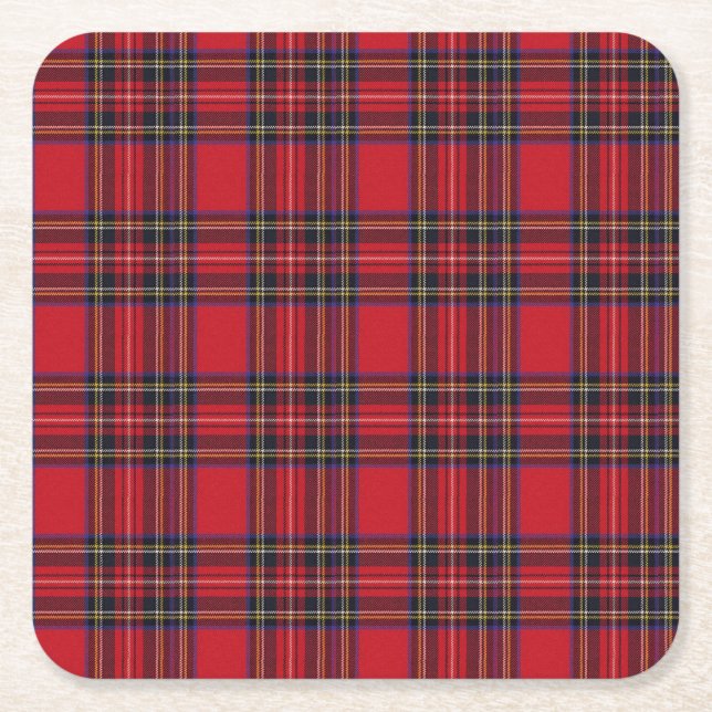 Dessous-de-verre Carré En Papier Tartan royal de Stewart (Devant)