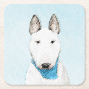 Dessous-de-verre Carré En Papier Taureau Terrier - Cute Original Chien Art