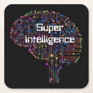 Dessous-de-verre Carré En Papier Technologie de super intelligence