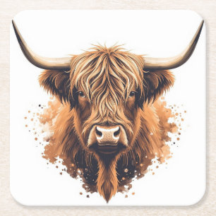 Dessous-de-verre Carré En Papier Téléphone Highland Coo