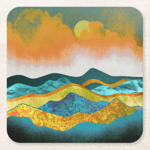 Dessous-de-verre Carré En Papier Tempête de pluie