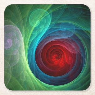 Dessous-de-verre Carré En Papier Tempête rouge Floral Art moderne Abstrait Motif co