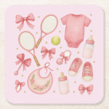 Tennis Baby Girl en Pink thème avec raquette