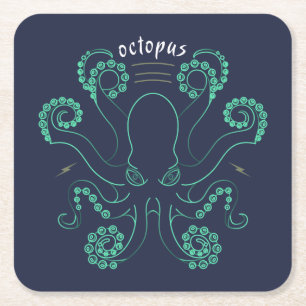 Dessous-de-verre Carré En Papier Tentacules de céphalopodes octopus