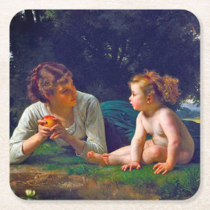 Dessous-de-verre Carré En Papier Tentation, Bouguereau