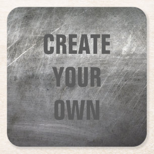 Dessous-de-verre Carré En Papier Texture balayée rayée en métal