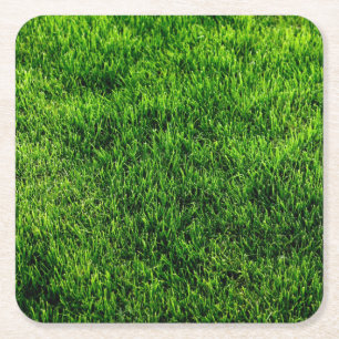 Dessous-de-verre Carré En Papier Texture d'herbe verte d'un terrain de football