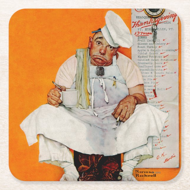 Dessous-de-verre Carré En Papier Thanksgiving Day Blues (Devant)