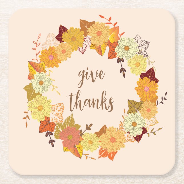 Dessous-de-verre Carré En Papier Thanksgiving wath (Devant)