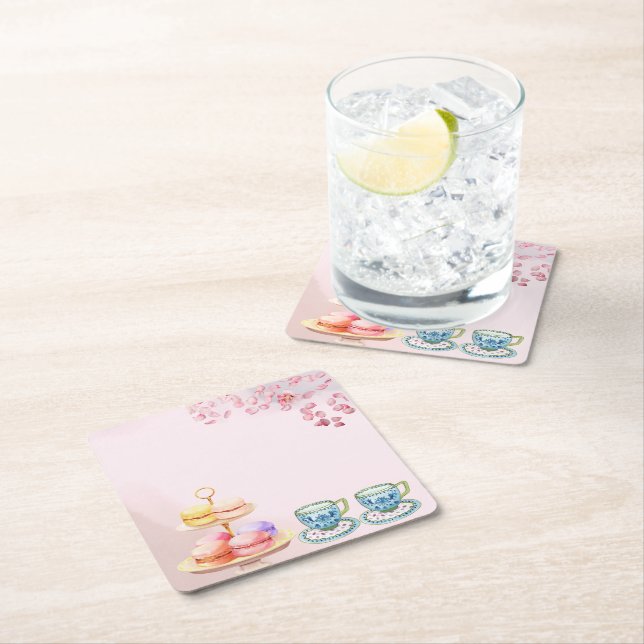 Dessous-de-verre Carré En Papier Thé pour Baby shower Twin Twin (En situation)