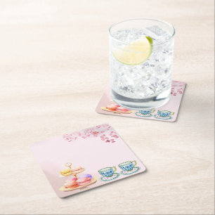 Dessous-de-verre Carré En Papier Thé pour jumeaux Baby Shower  