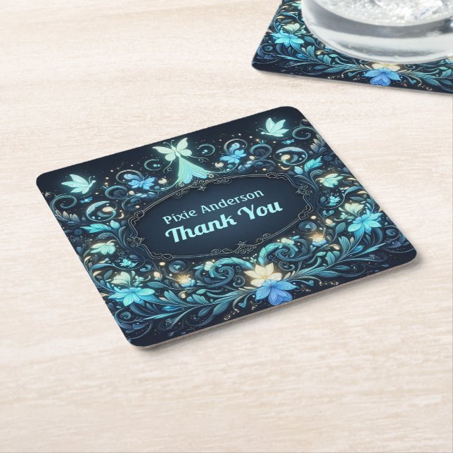 Dessous-de-verre Carré En Papier Thème Fairy Fairy Party - Fairytale After Dark (Incliné)