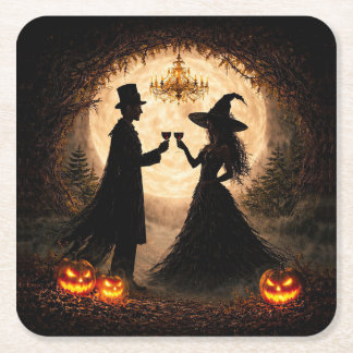 Dessous-de-verre Carré En Papier Thème vin fête d'Halloween