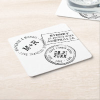 Thème Voyage TEXTE MODIFIABLE Timbre Passport