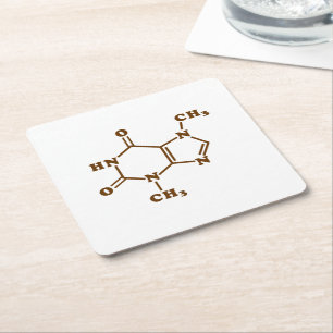 Dessous-de-verre Carré En Papier Théobromine au chocolat Formule chimique moléculai