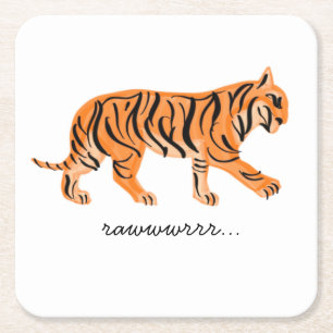 Dessous-de-verre Carré En Papier Tigre