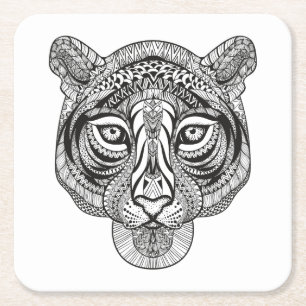 Dessous-de-verre Carré En Papier Tigre de style