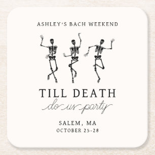 Dessous-de-verre Carré En Papier Till Death Do Us Party Bachelorette Week-end