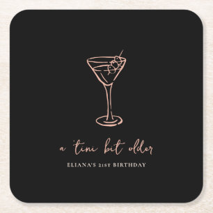 Dessous-de-verre Carré En Papier Tini Bit Ancienne fête d'anniversaire personnalisé