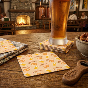 Dessous-de-verre Carré En Papier Tissu Bavarois de Bière d'Oktoberfest
