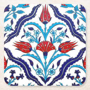 Dessous-de-verre Carré En Papier Titres d'Iznik