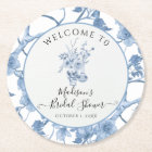 Toile Elegant Floral Bleu et Fête des mariées blan