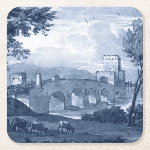 Dessous-de-verre Carré En Papier Toile pastoral - pont