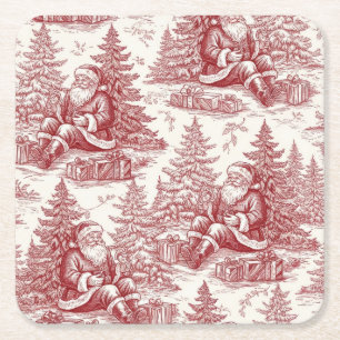 Dessous-de-verre Carré En Papier Toile rouge