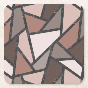 Dessous-de-verre Carré En Papier Tons de motif en vitrail marron