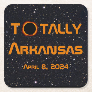 Dessous-de-verre Carré En Papier Totalement Arkansas 2024 Solar Eclipse