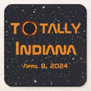 Dessous-de-verre Carré En Papier Totalement Indiana 2024 Solar Eclipse