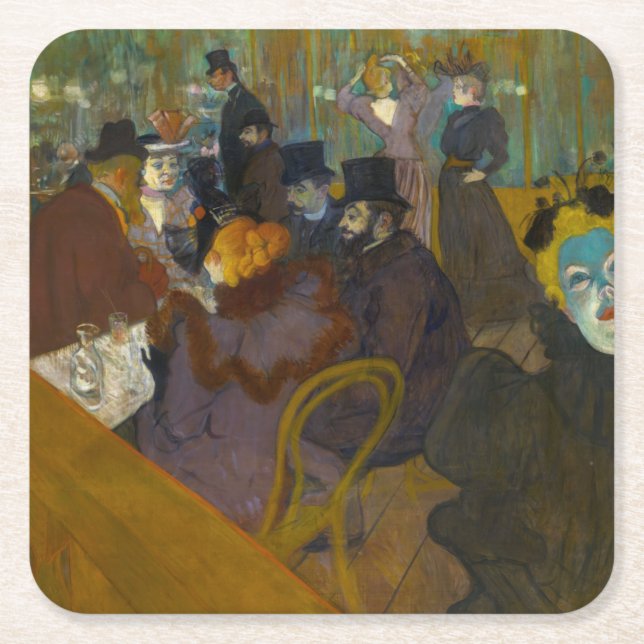 Dessous-de-verre Carré En Papier Toulouse-Lautrec - Au Rouge (Devant)