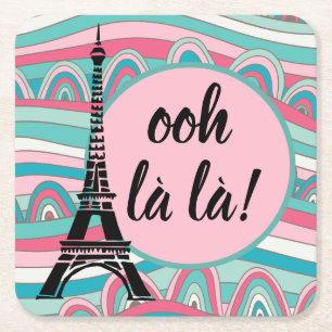 Dessous-de-verre Carré En Papier Tour Eiffel French Ooh la la!/ Monogramme