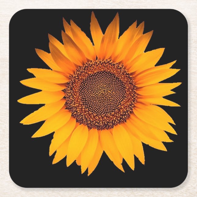 Dessous-de-verre Carré En Papier Tournesol (Devant)