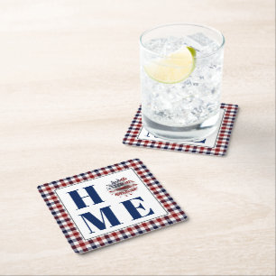 Dessous-de-verre Carré En Papier Tournesol à carreaux de Buffalo "Home"