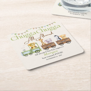 Dessous-de-verre Carré En Papier Tous Anniversaire Cute Chugga Watercolor Animal Tr