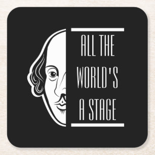 Dessous-de-verre Carré En Papier Tous les Mondes d'A Stage Shakespeare Citer Thespi