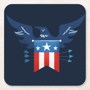 Dessous-de-verre Carré En Papier Tout American Eagle & Flag Patriotic