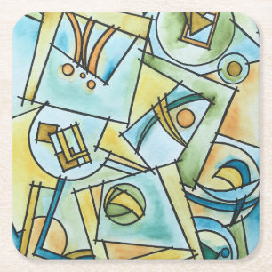 Dessous-de-verre Carré En Papier Toutes formes et tailles - Géométrique moderne pei