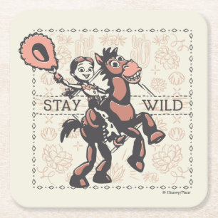 Dessous-de-verre Carré En Papier Toy Story Jessie & Bullseye "Reste Sauvage"