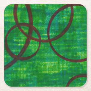 Dessous-de-verre Carré En Papier Trace de Crimson II