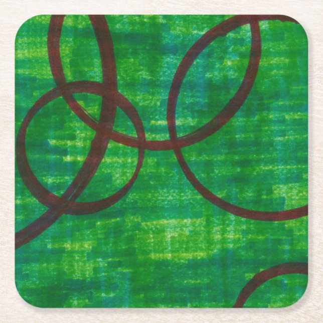 Dessous-de-verre Carré En Papier Trace de Crimson II (Devant)