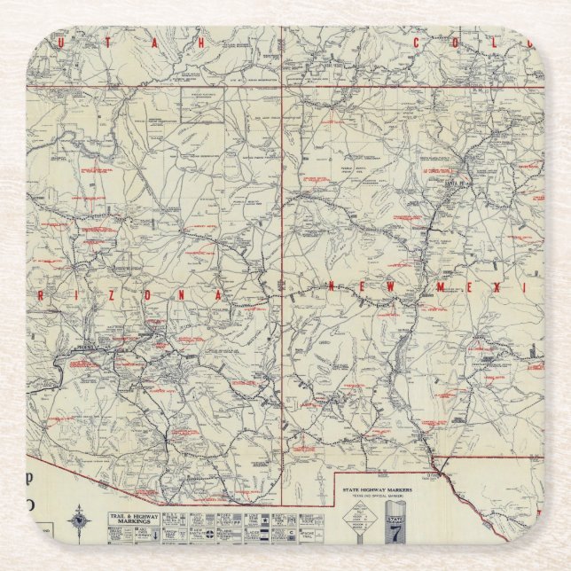 Dessous-de-verre Carré En Papier Traînées automatiques du fonctionnaire 1925 de (Devant)