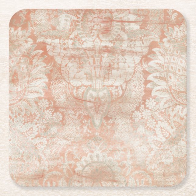 Dessous-de-verre Carré En Papier Trame de grenat (Devant)