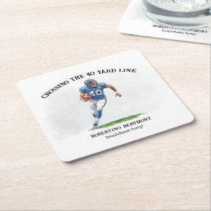 Dessous-de-verre Carré En Papier Traverser 40 Yard American Football 40e anniversai