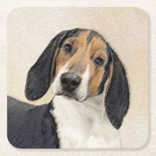 Dessous-de-verre Carré En Papier Treeing Walker Coonhound Peinture - Art original