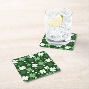 Dessous-de-verre Carré En Papier Trèfle vert, jour de la Saint-Patrick