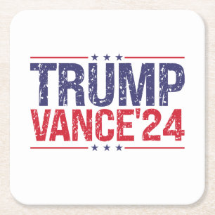 Dessous-de-verre Carré En Papier Trump Vance 2024